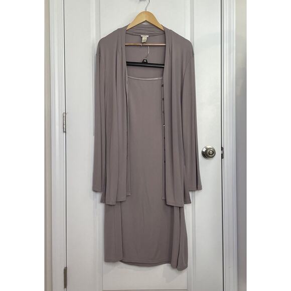 J.Jill 3 Piece Set Monochrome Gray Cardigan XL Pants L Skirt LP Silky Soft - Picture 14 of 14